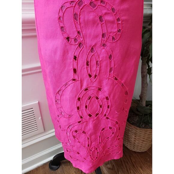Appraisal Dress Women 20W Pink Sleeveless Embroidered Cutout Sheath Lined Boho - Picture 13 of 13